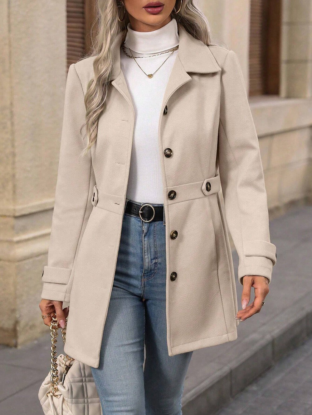 Gwenllian tailored trench coat with belt