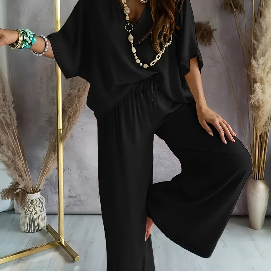 Mirabel V neck top and wide trouser set – image 10