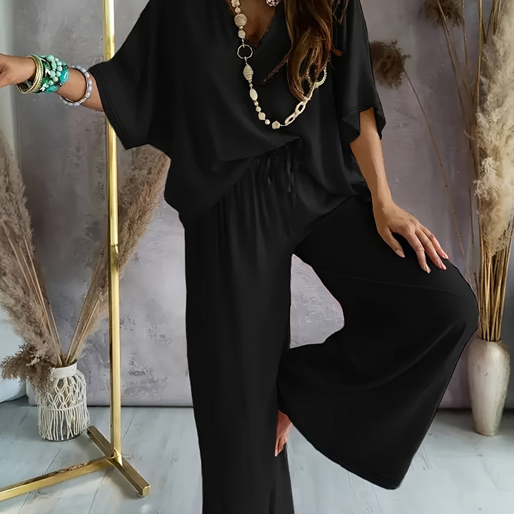 Mirabel V neck top and wide trouser set – image 10