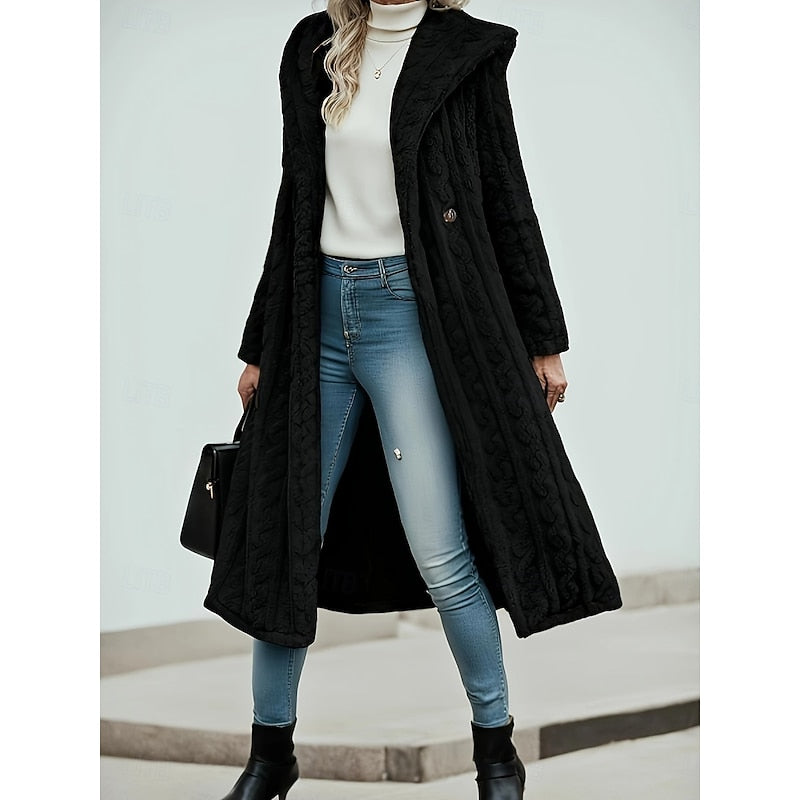 Winnie cosy long hooded coat – image 3