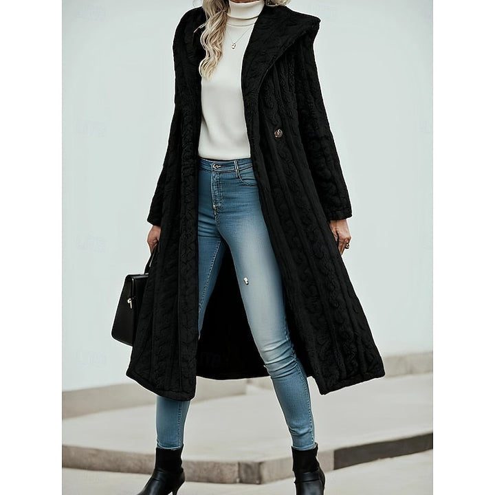 Winnie cosy long hooded coat – image 3