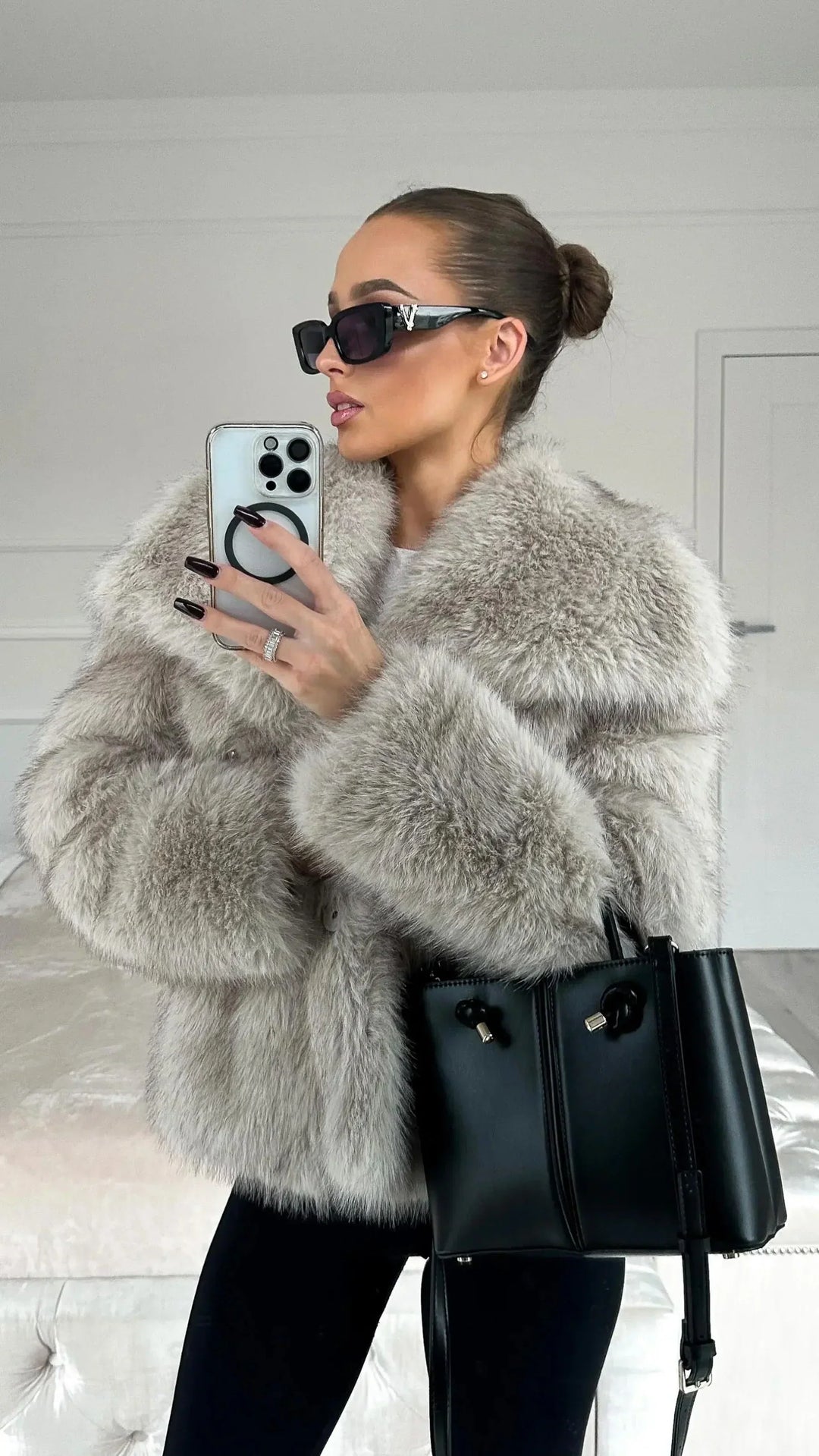 Bettina notch lapel oversized coat