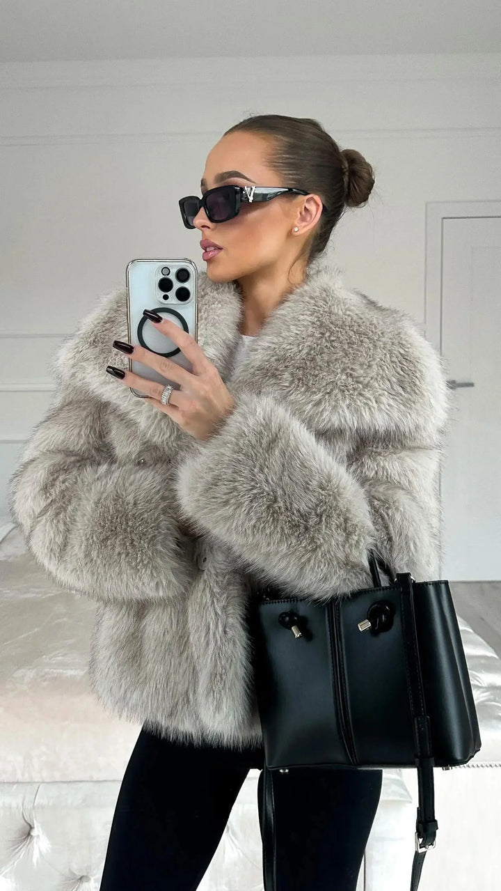 Bettina notch lapel oversized coat