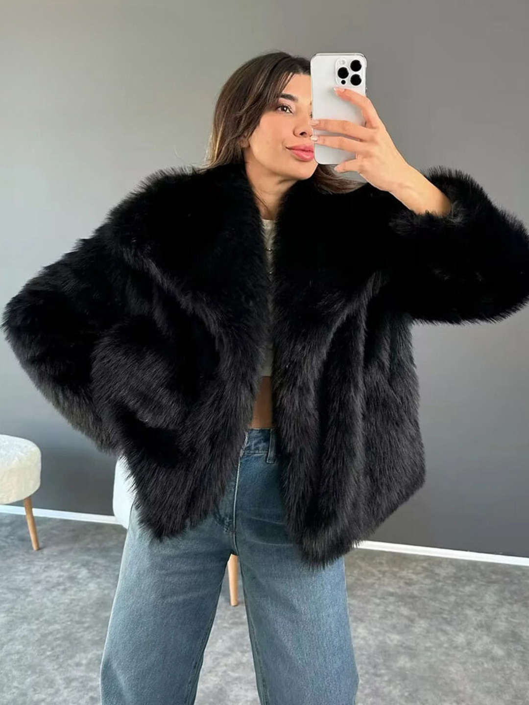 Bettina notch lapel oversized coat – image 4