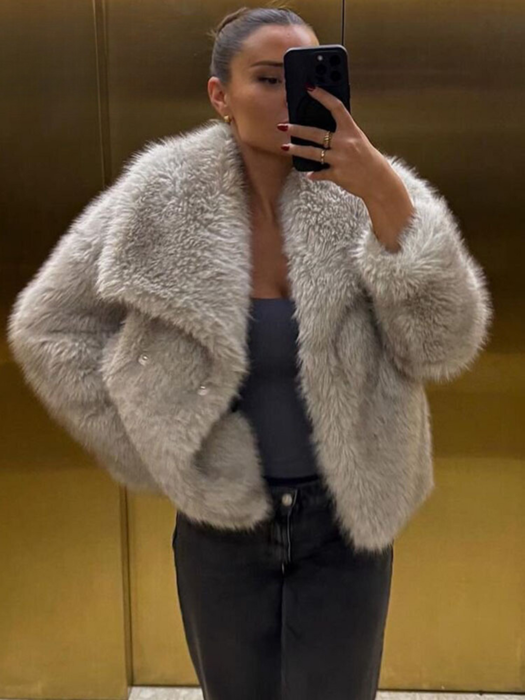 Bettina notch lapel oversized coat – image 5