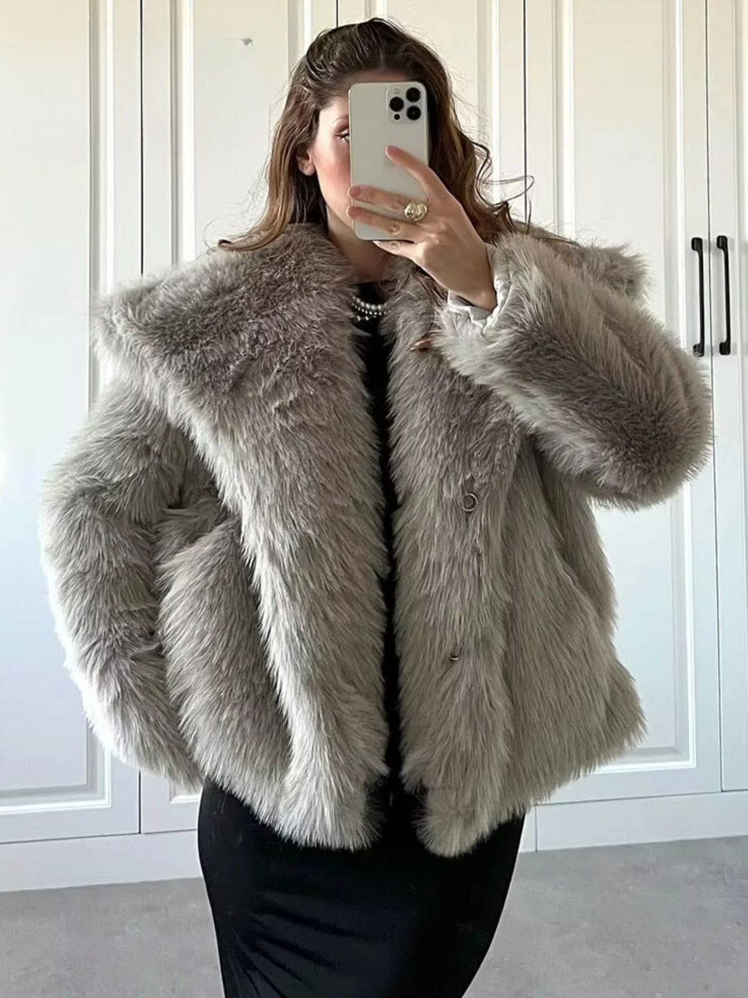 Bettina notch lapel oversized coat – image 6