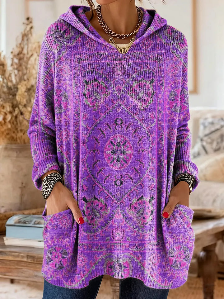 Elise hooded boho print knit tunic jumper – image 11