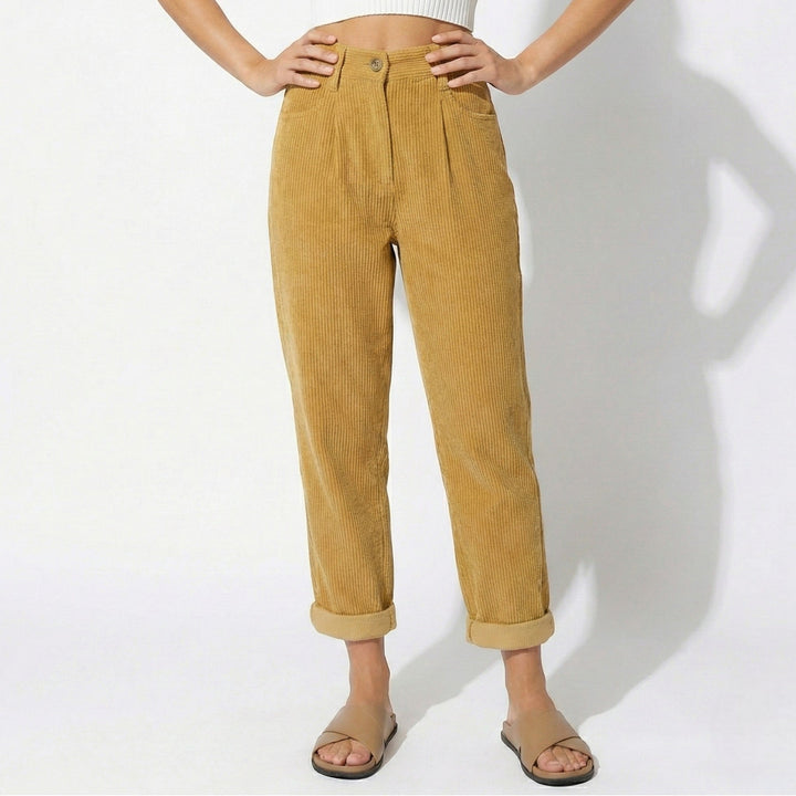 Megan high waisted pleated trousers with straight leg
