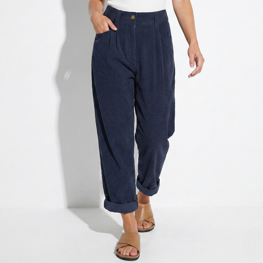 Megan high waisted pleated trousers with straight leg – image 6