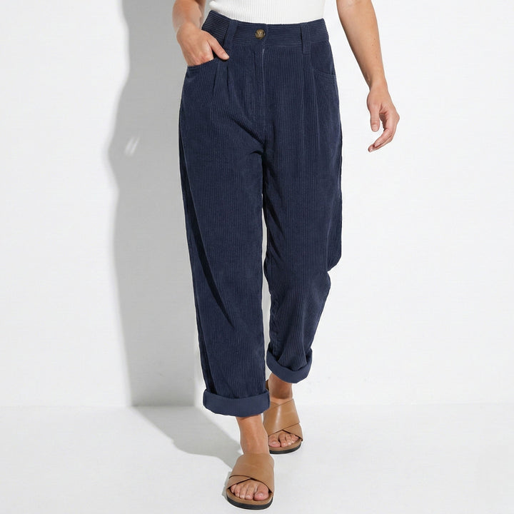 Megan high waisted pleated trousers with straight leg – image 6