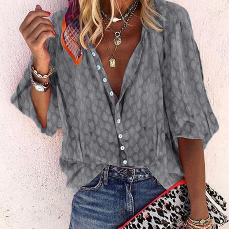 Zelda printed blouse, full length
