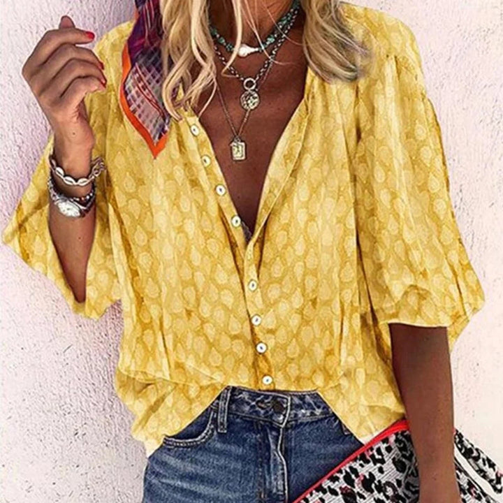 Zelda printed blouse in blue