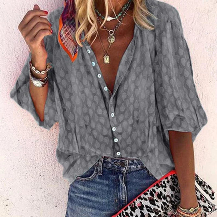 Zelda printed blouse in red