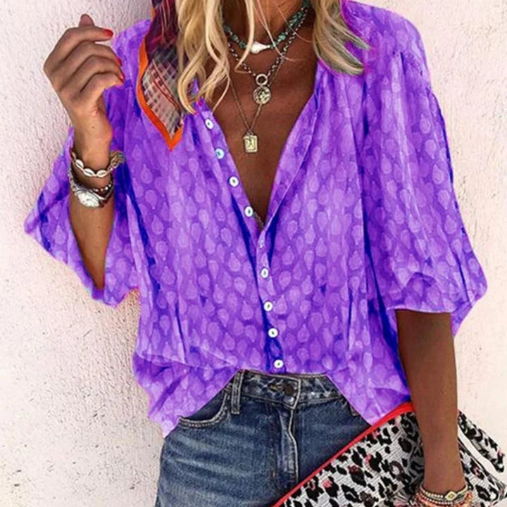 Zelda printed blouse in yellow