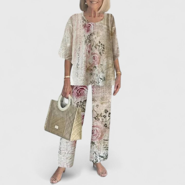 Angela printed two piece set with relaxed trousers – image 12