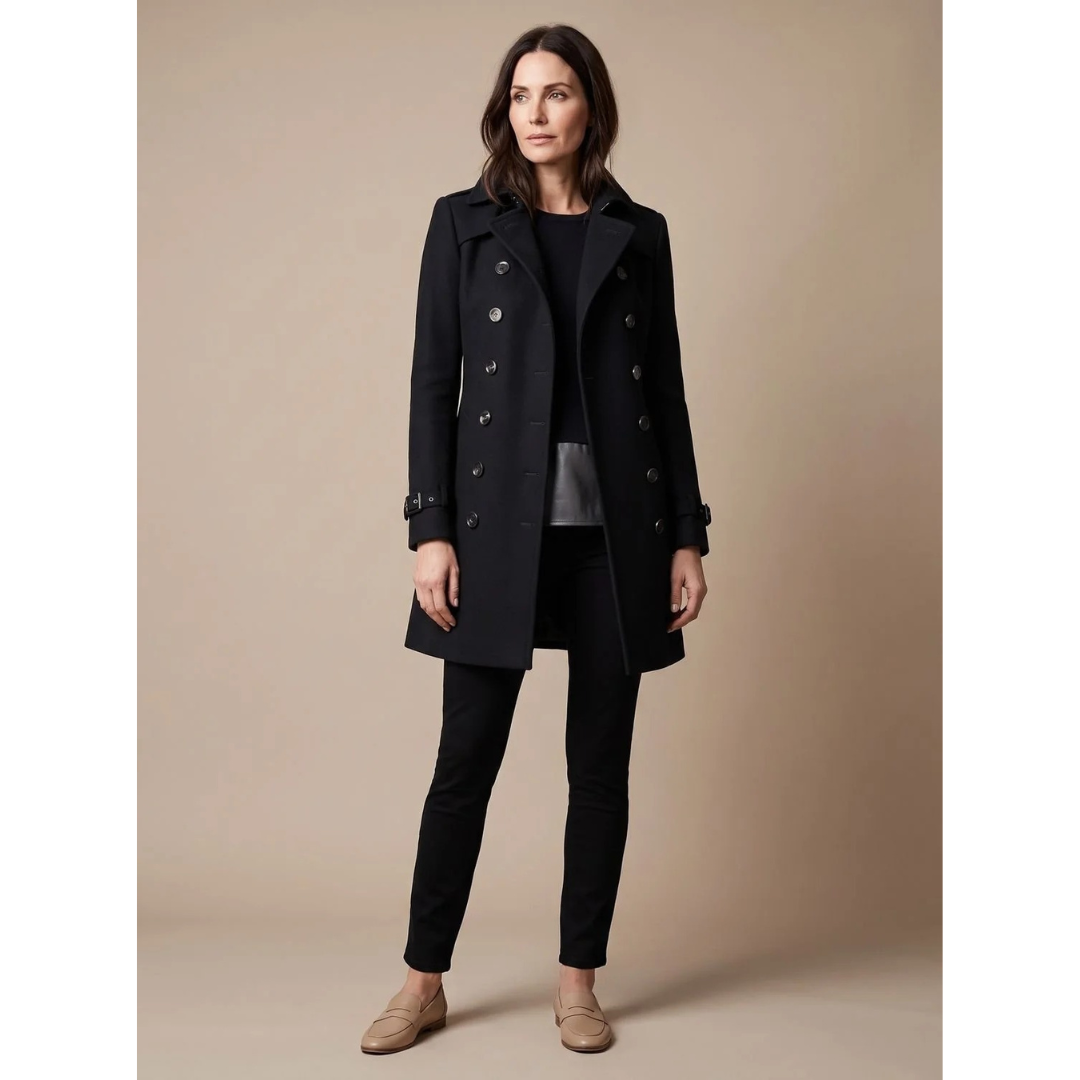 Cataleya double breasted trench coat in green