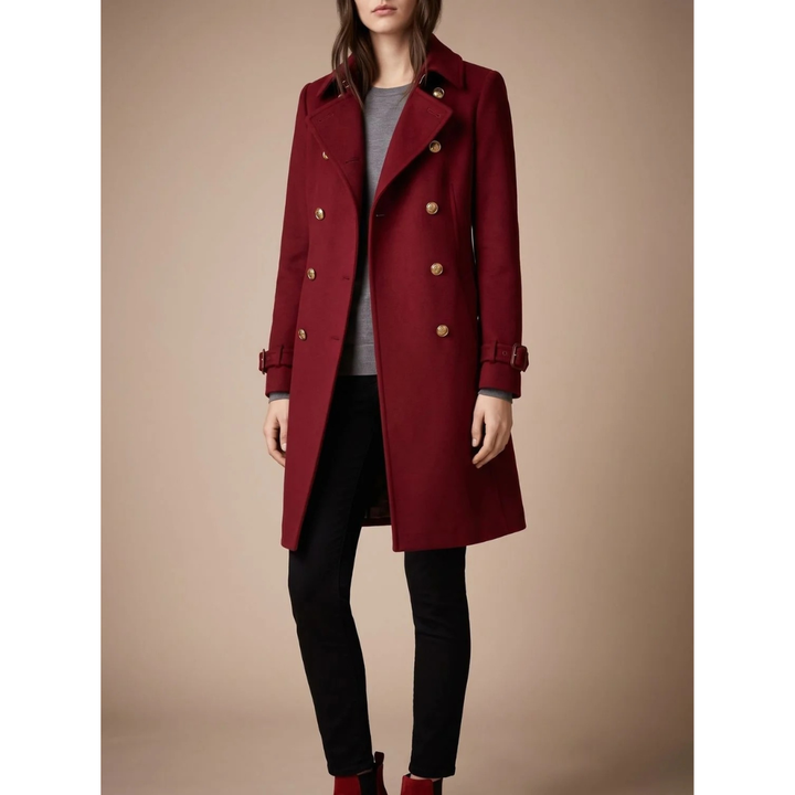 Cataleya double breasted trench coat in black
