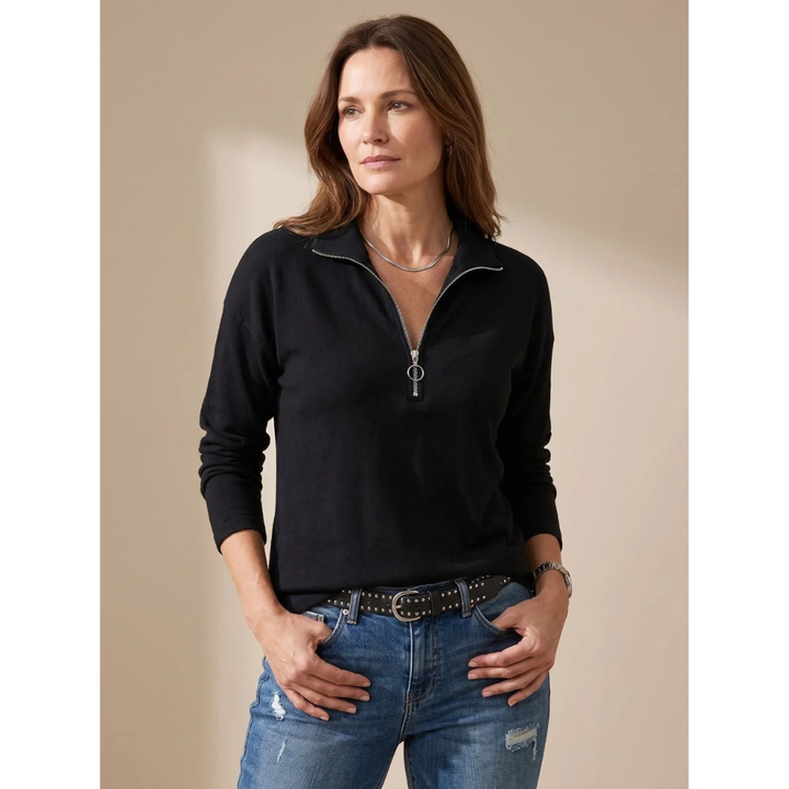 Catrina half zip jumper in black