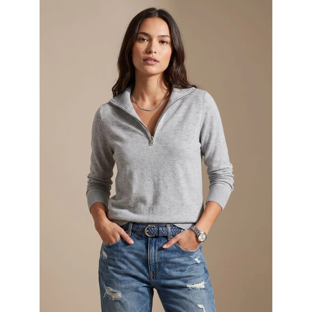 Catrina half zip jumper in grey