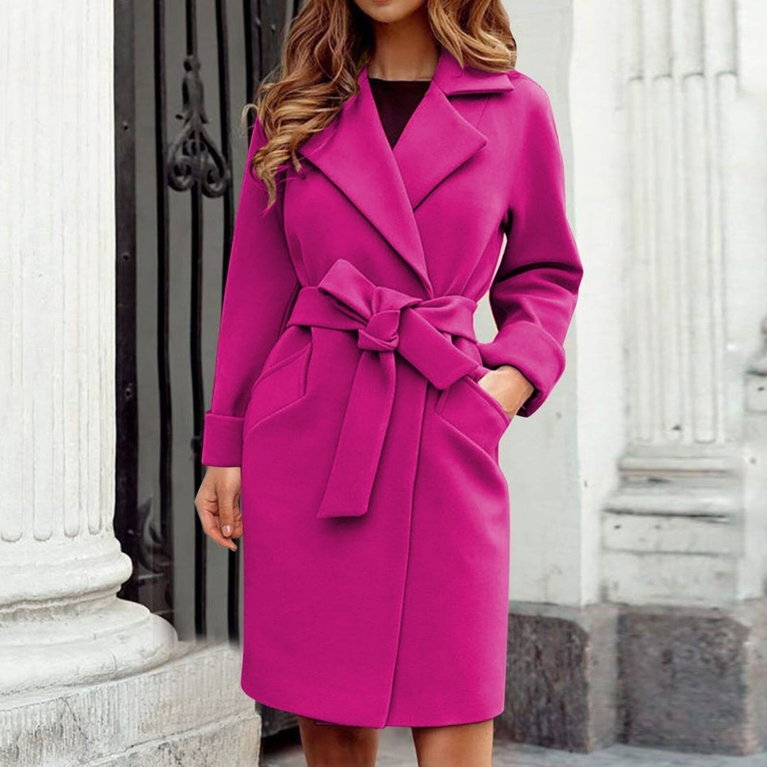 Juniper belted wrap coat with bow tie waist – image 4