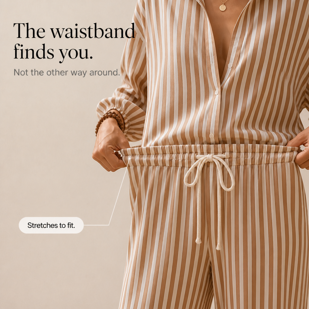 Ebba striped two piece set with lantern sleeves – image 8
