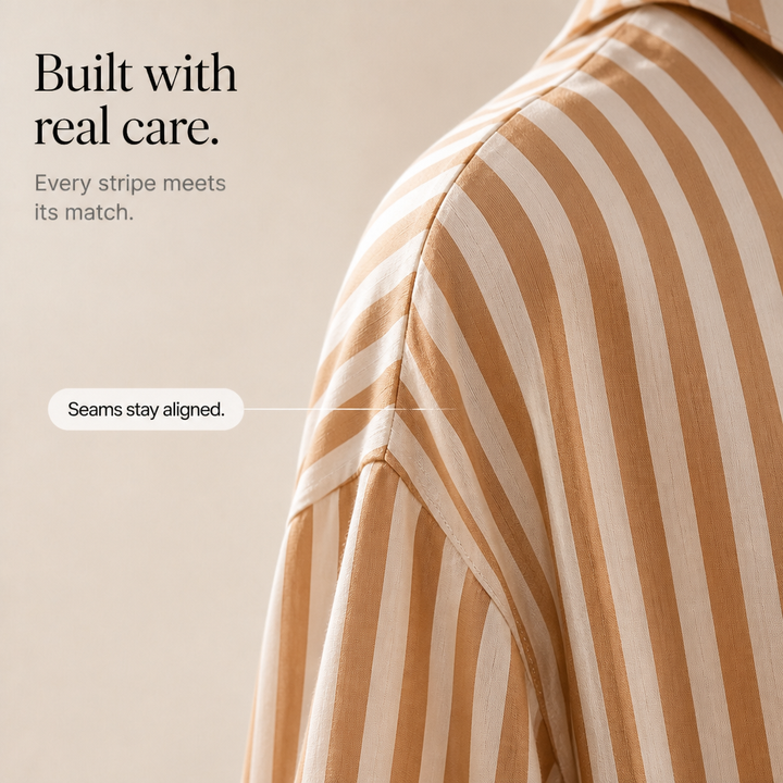 Ebba striped two piece set with lantern sleeves – image 9