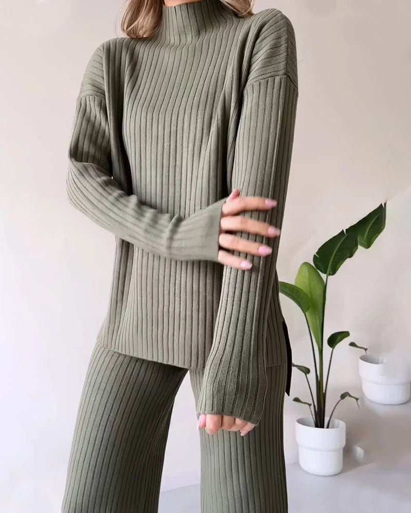 Ysella knitted co-ord set with side slits – image 2