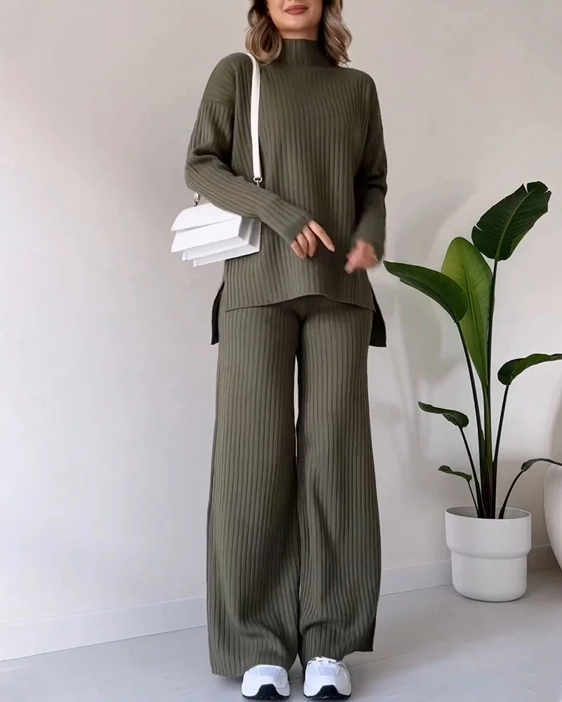 Ysella knitted co-ord set with side slits – image 3