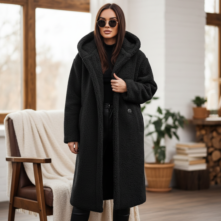 Aurore long hooded teddy coat – image 10