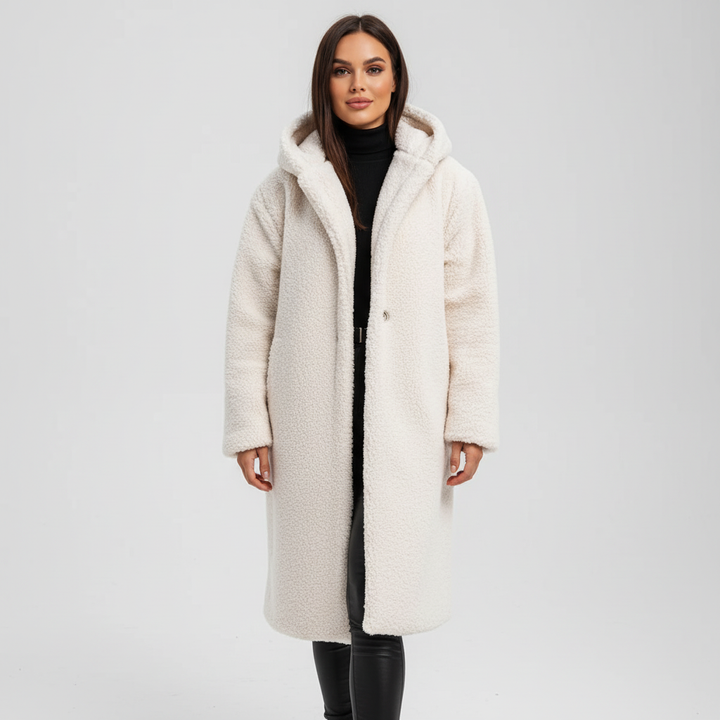 Aurore long hooded teddy coat – image 3