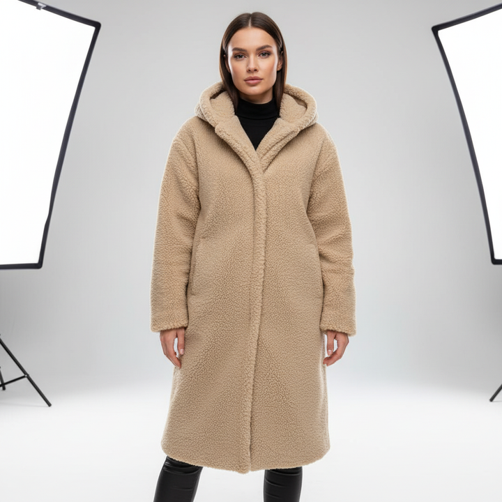 Aurore long hooded teddy coat – image 4