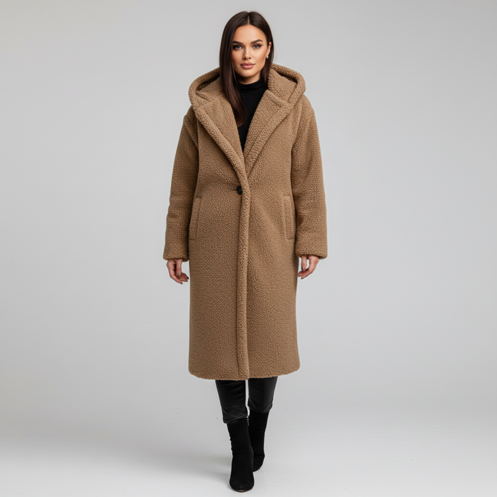Aurore long hooded teddy coat – image 5