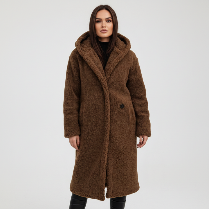 Aurore long hooded teddy coat – image 7