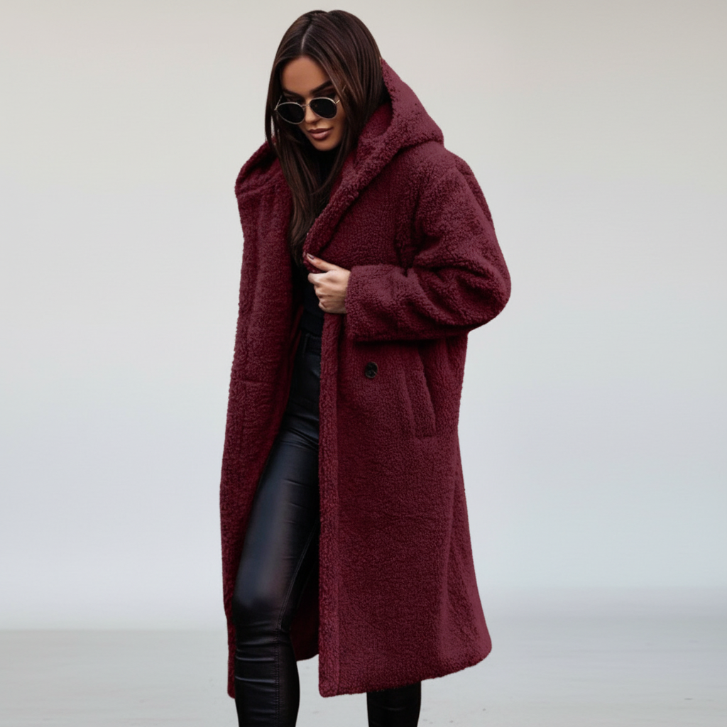 Aurore long hooded teddy coat – image 8
