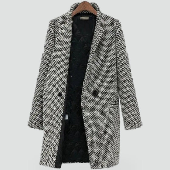 Beatrix houndstooth longline coat