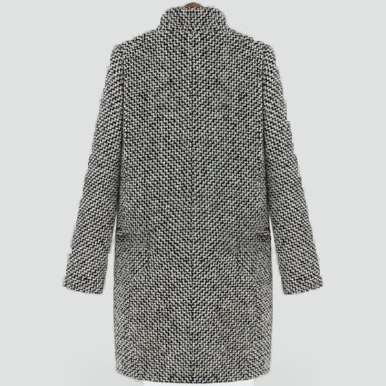 Beatrix houndstooth coat, front view
