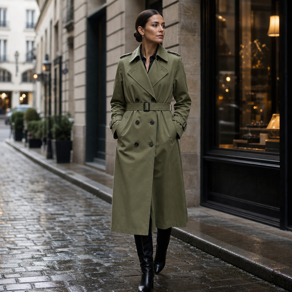 Lettice long double breasted trench coat – image 5