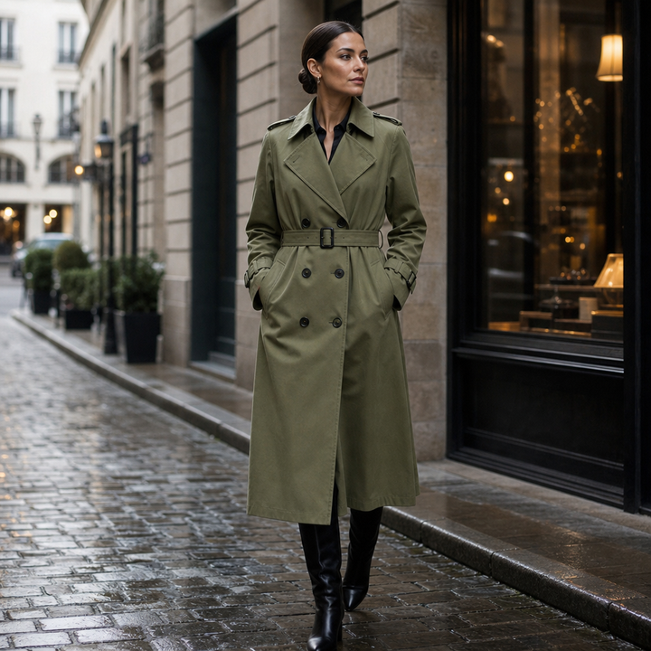 Lettice long double breasted trench coat – image 5