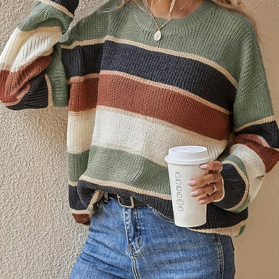 Marcelline chunky colour block striped jumper – image 15