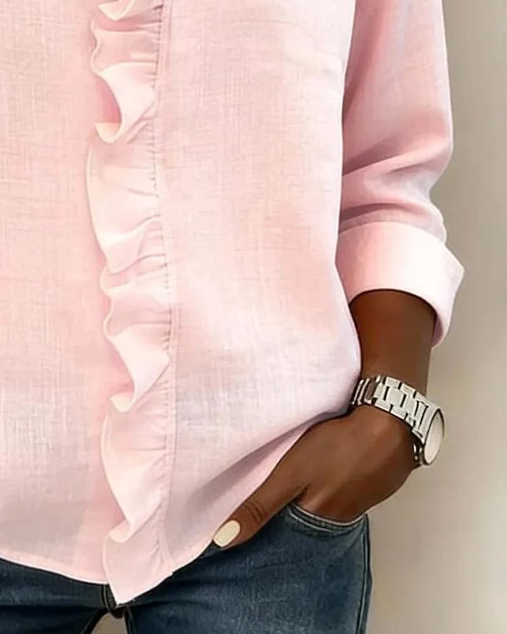 Sorrel ruffle v neck blouse – image 11