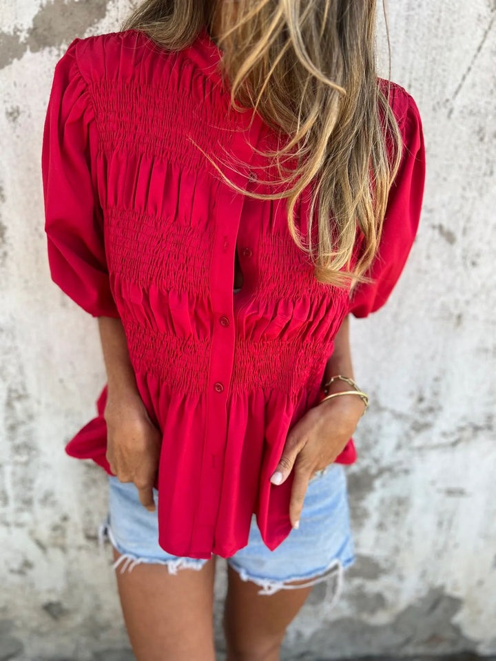 Rosalyn pleated button up blouse – image 13