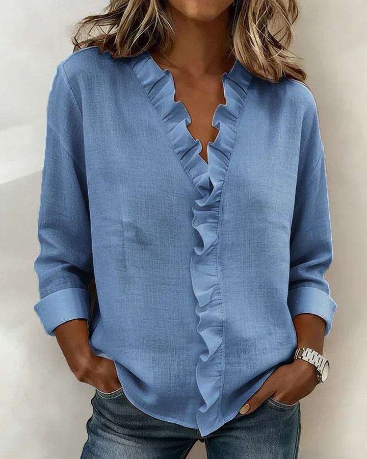 Sorrel ruffle v neck blouse – image 5