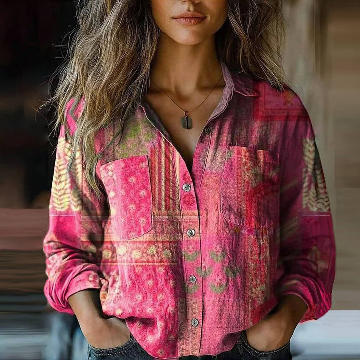 Bramble | Elegant Printed Long Sleeve Blouse