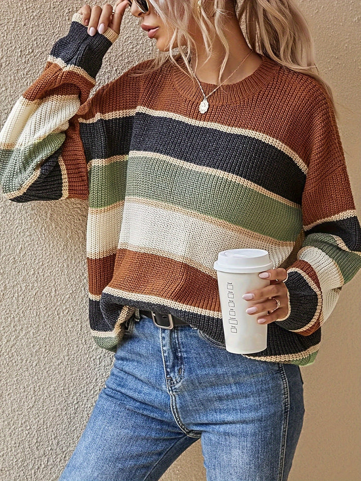 Marcelline chunky colour block striped jumper – image 3