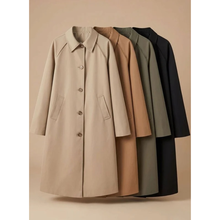 Damaris long trench coat, detail