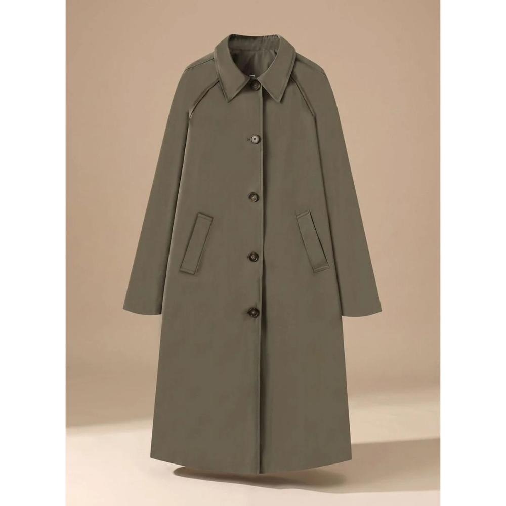 Damaris long trench coat in light beige