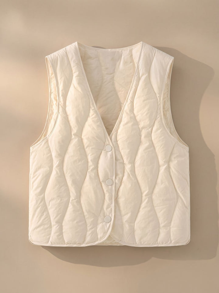 Elfriede | Elegant V Neck Quilted Gilet