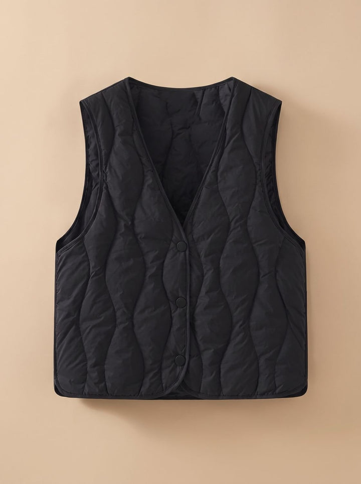Elfriede | Elegant V Neck Quilted Gilet