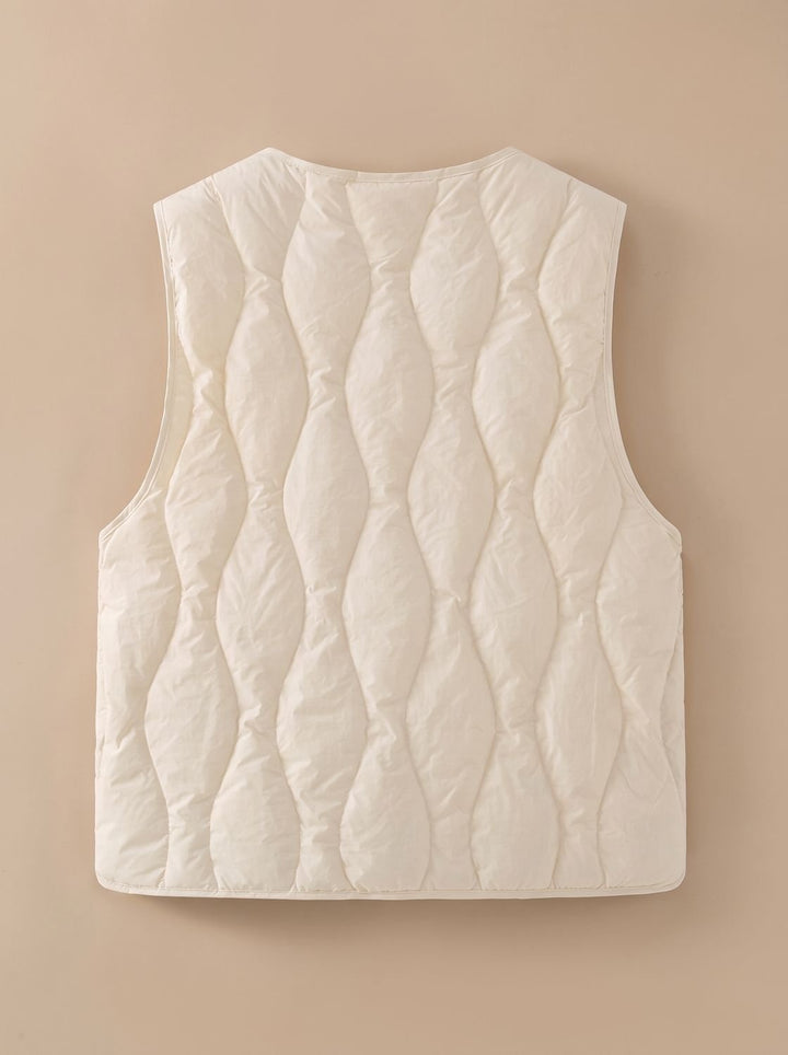 Elfriede | Elegant V Neck Quilted Gilet