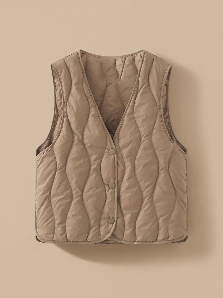Elfriede | Elegant V Neck Quilted Gilet